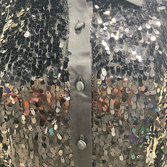 NWT Sequins Black Shirt Size 10 - Picture 2 of 5